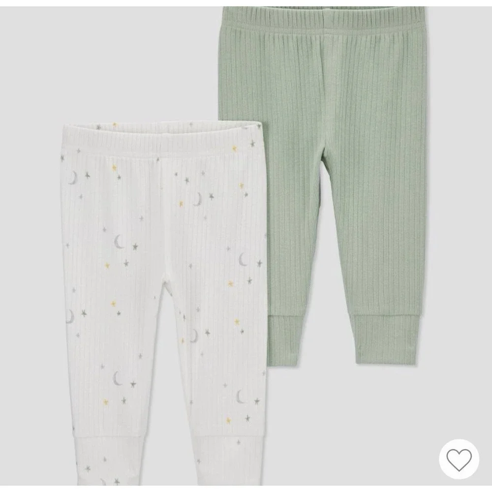 Carter's Sweatpants Just One You Pants Newborn Green & White 2-pk